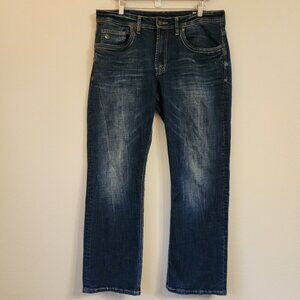 Buffalo David Lucas-x st Buckle Relaxed Straight Stretch Jeans Men 34x30